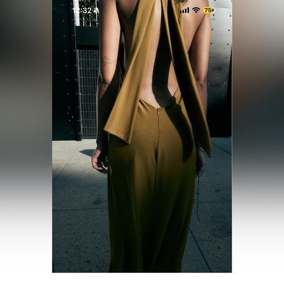 Last day sale! LONG OPEN BACK HALTER DRESS Elegant Mustard Sleeveless Dress. WOW - Picture 10 of 12